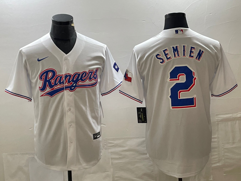 Men's Texas Rangers Marcus Semien #2 White Home Authentic Jersey